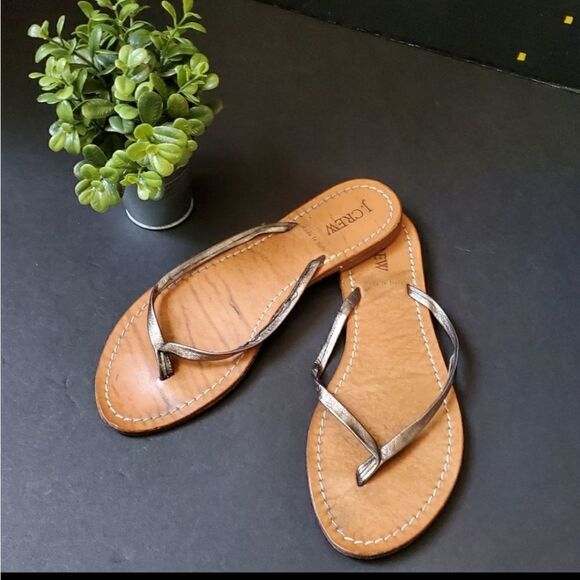 J.crew Leather Flip Flops - Picture 1 of 8
